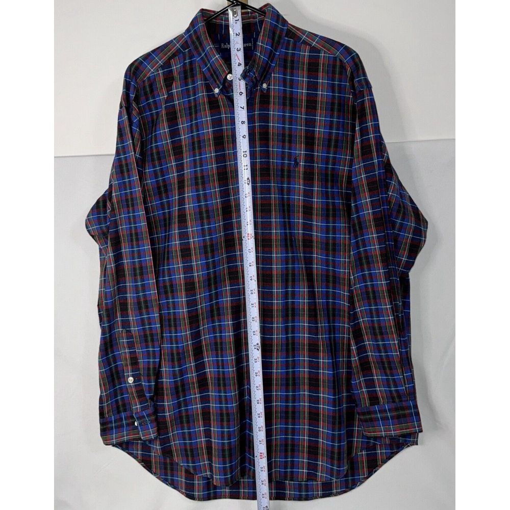 Ralph Lauren Mens L‎ Multicolor Plaid Long Sleeve Button Down Shirt Heavyweight - Picture 5 of 6